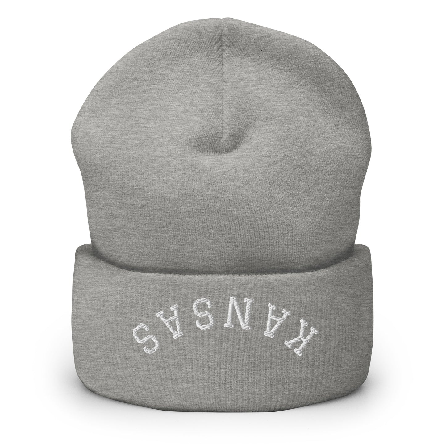 Kansas Upside Down Arch Cuffed Beanie Hat