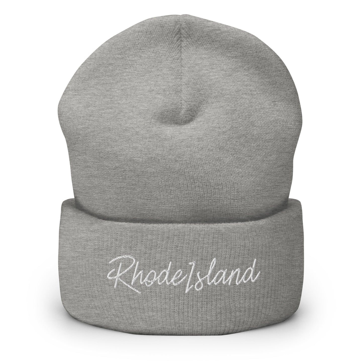 Rhode Island Retro Script Cuffed Beanie Hat