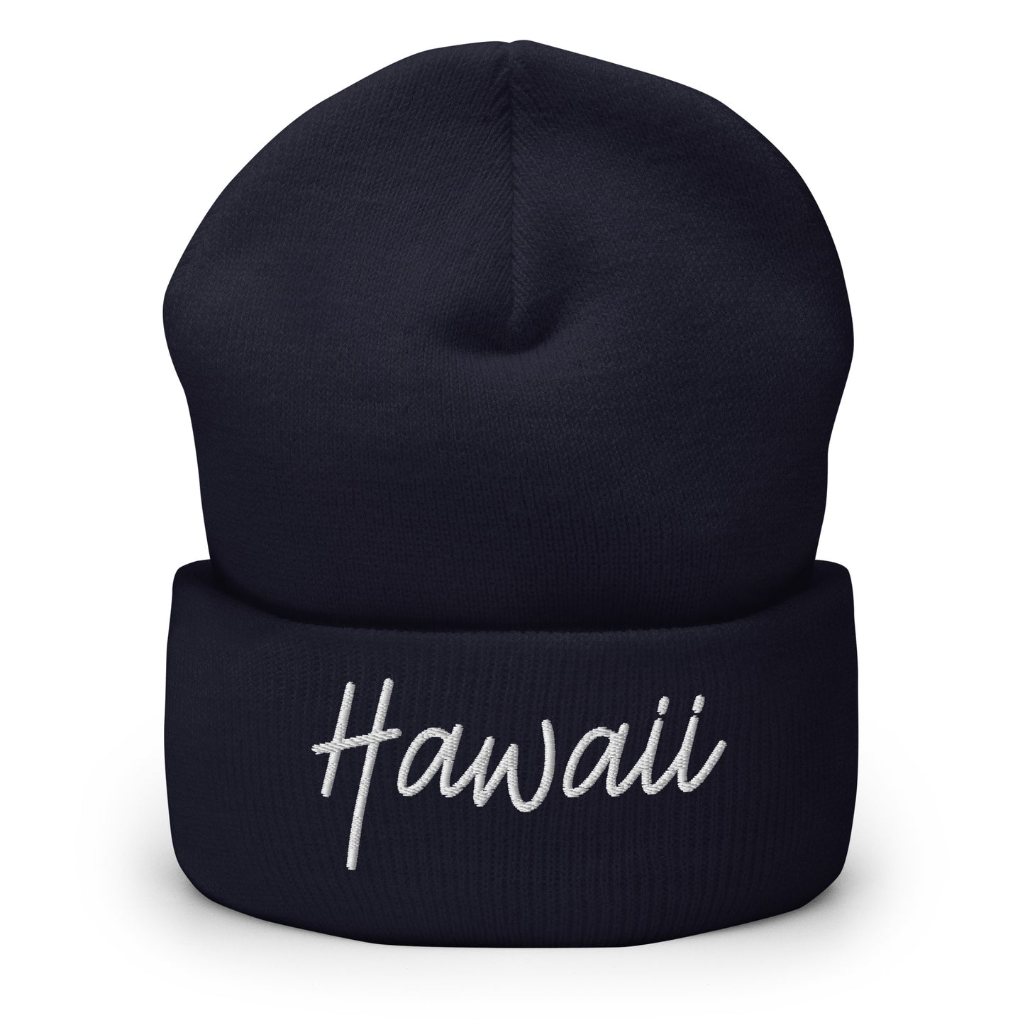 Hawaii Retro Script Cuffed Beanie Hat