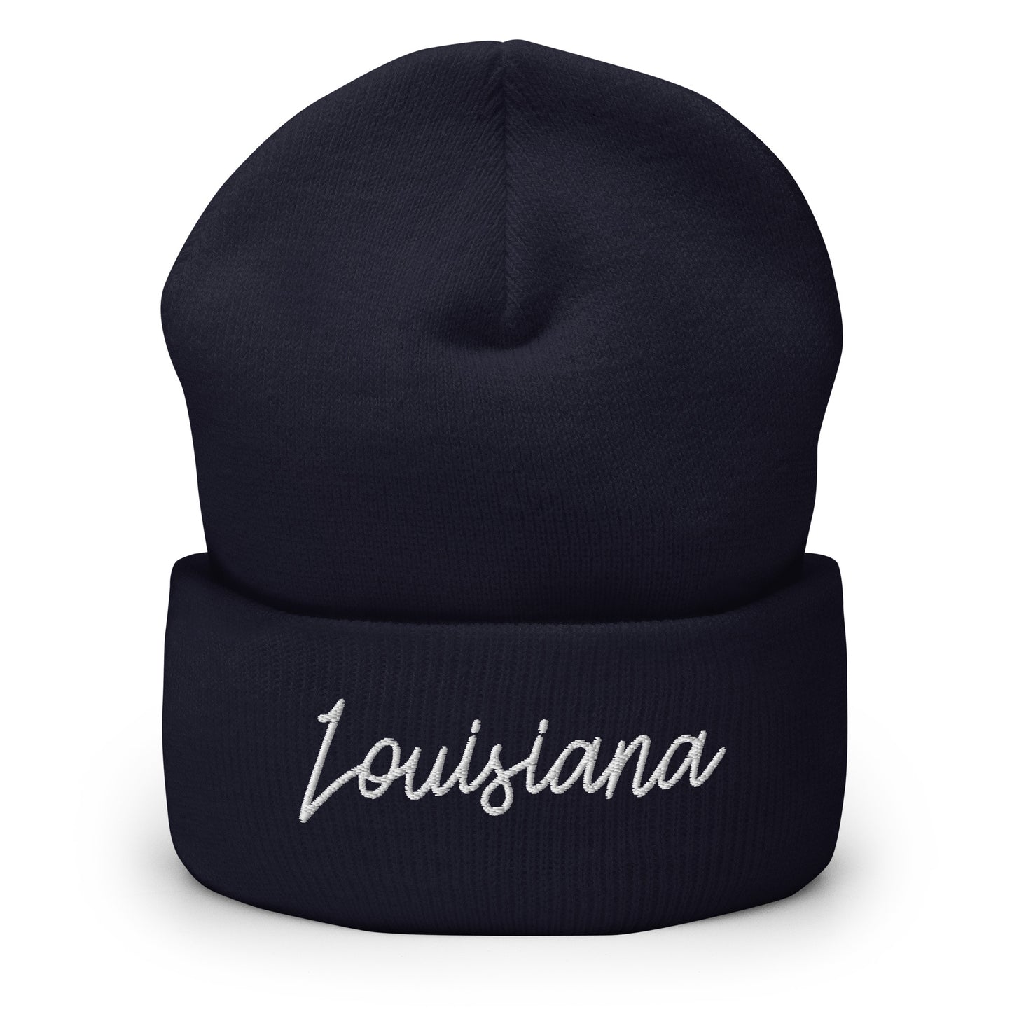 Louisiana Retro Script Cuffed Beanie Hat