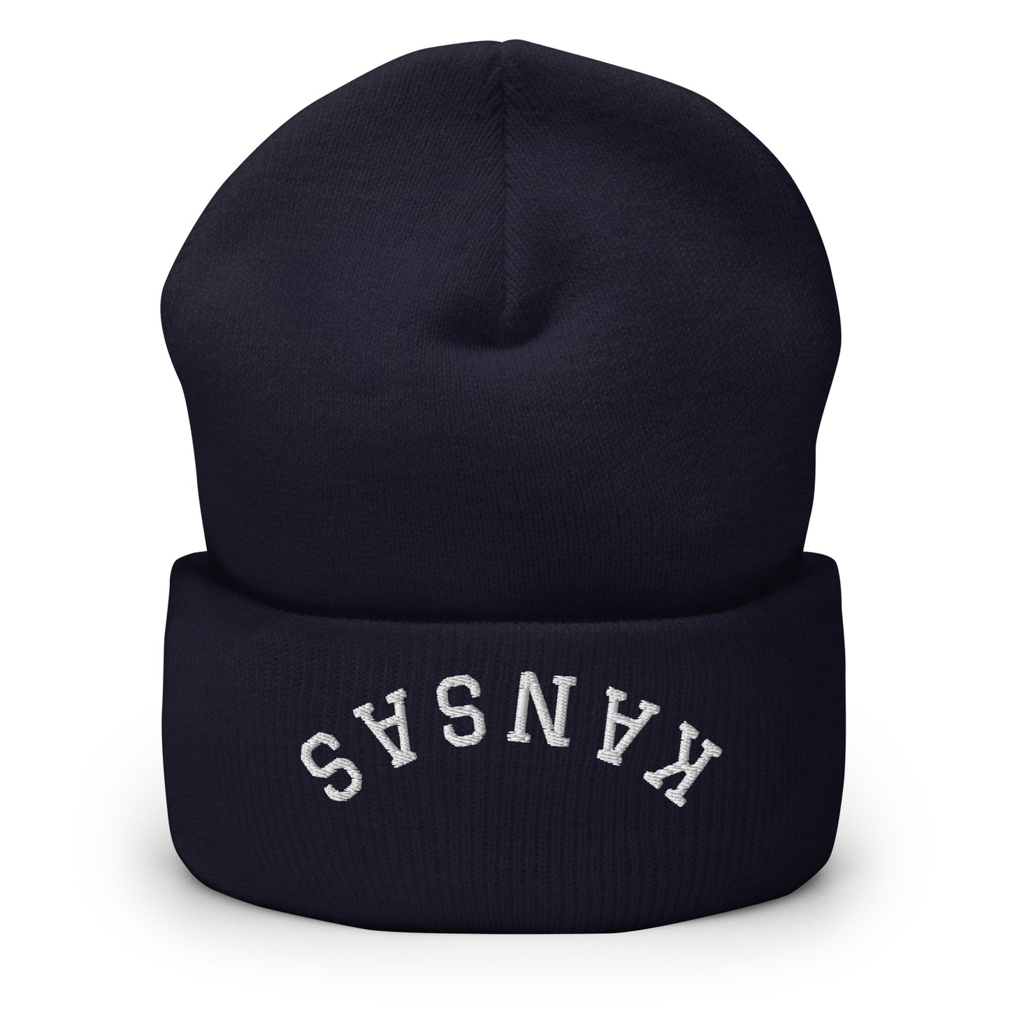 Kansas Upside Down Arch Cuffed Beanie Hat