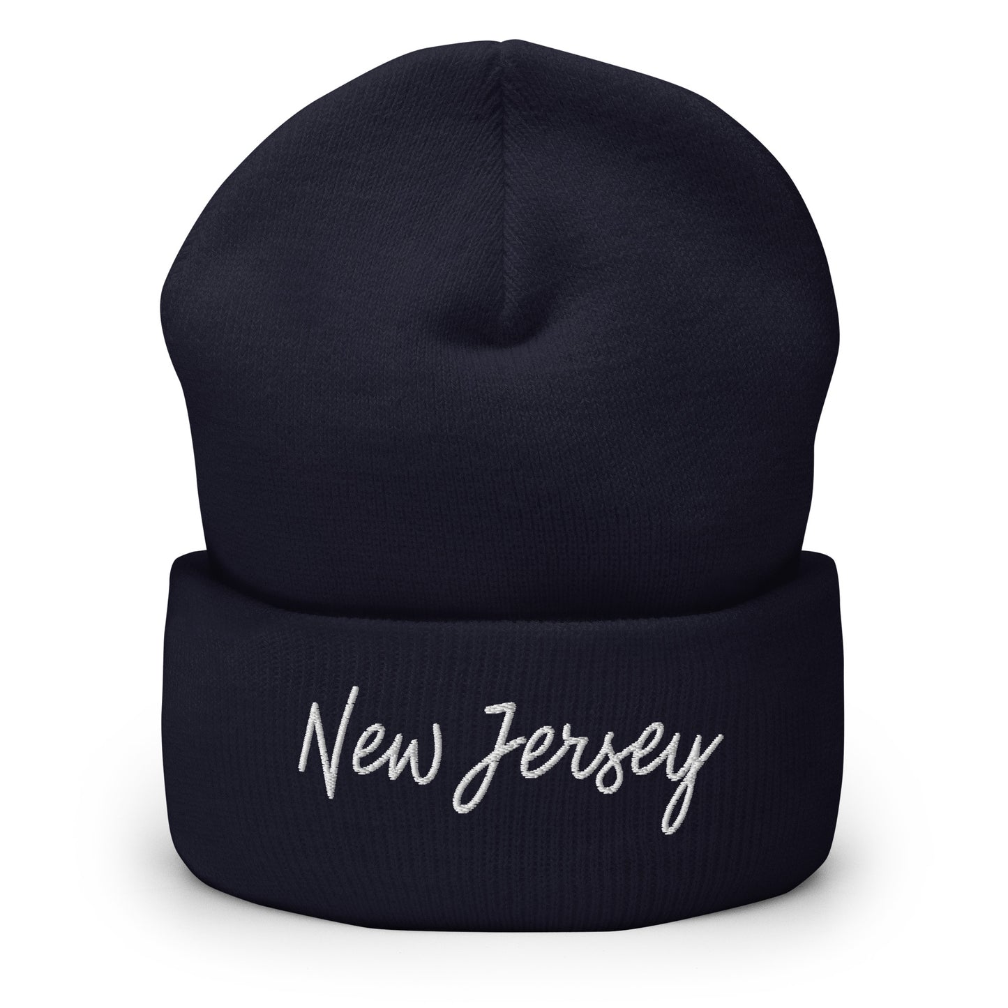 New Jersey Retro Script Cuffed Beanie Hat