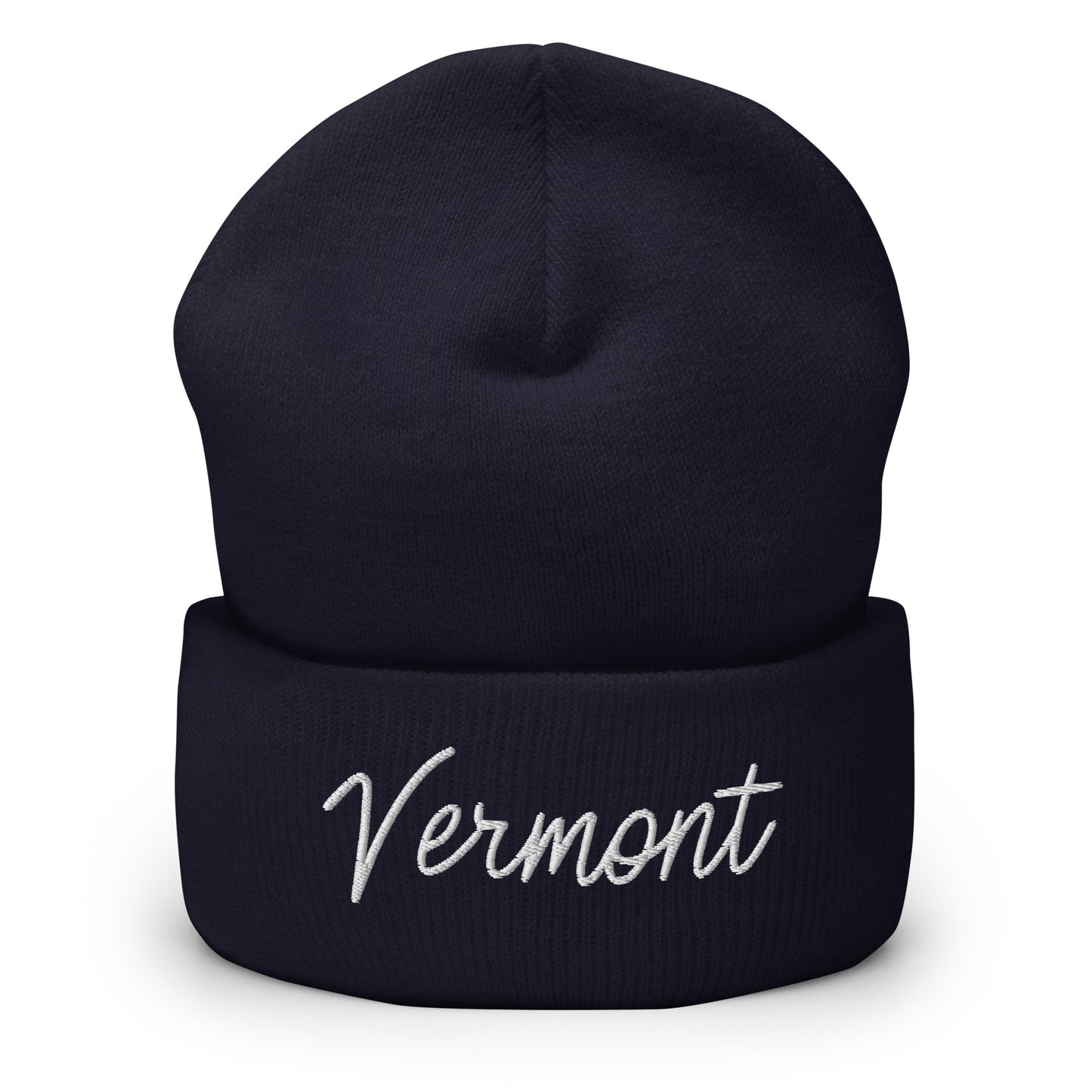 Vermont Retro Script Cuffed Beanie Hat