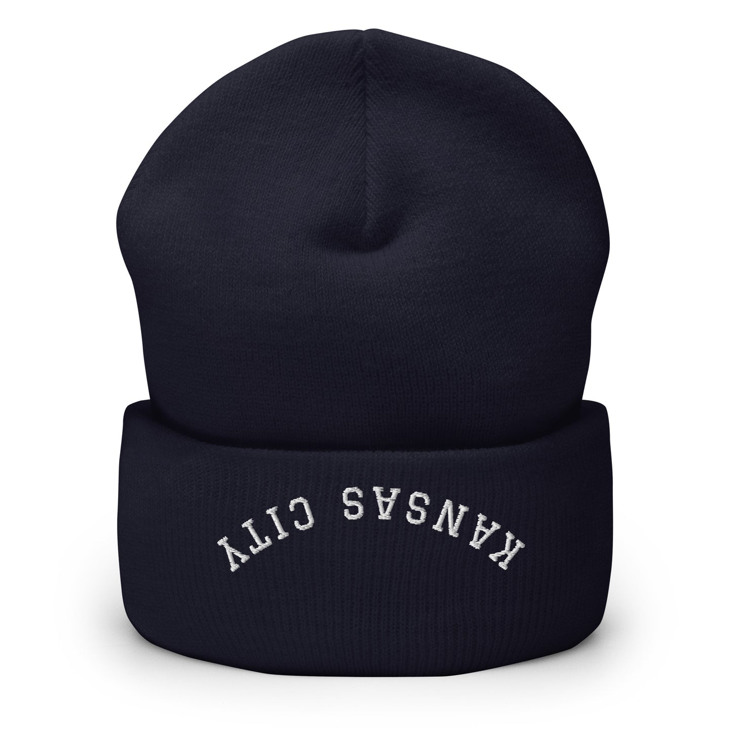 Kansas City Upside Down Arch Cuffed Beanie Hat