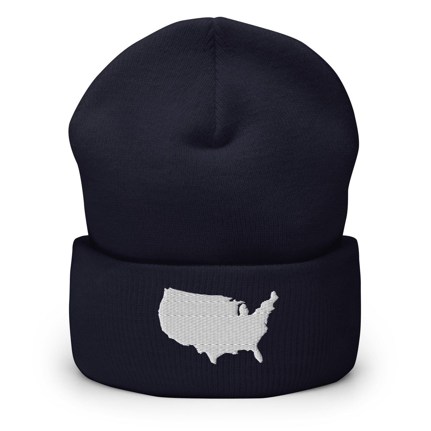 United States USA Silhouette Cuffed Beanie Hat