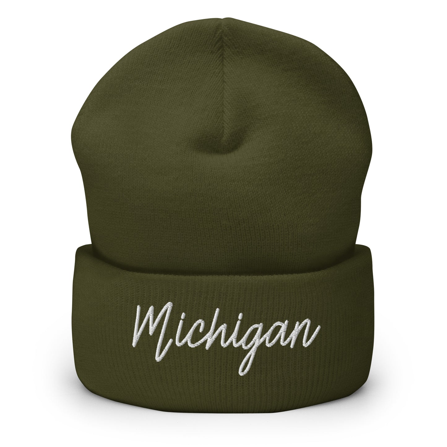 Michigan Retro Script Cuffed Beanie Hat