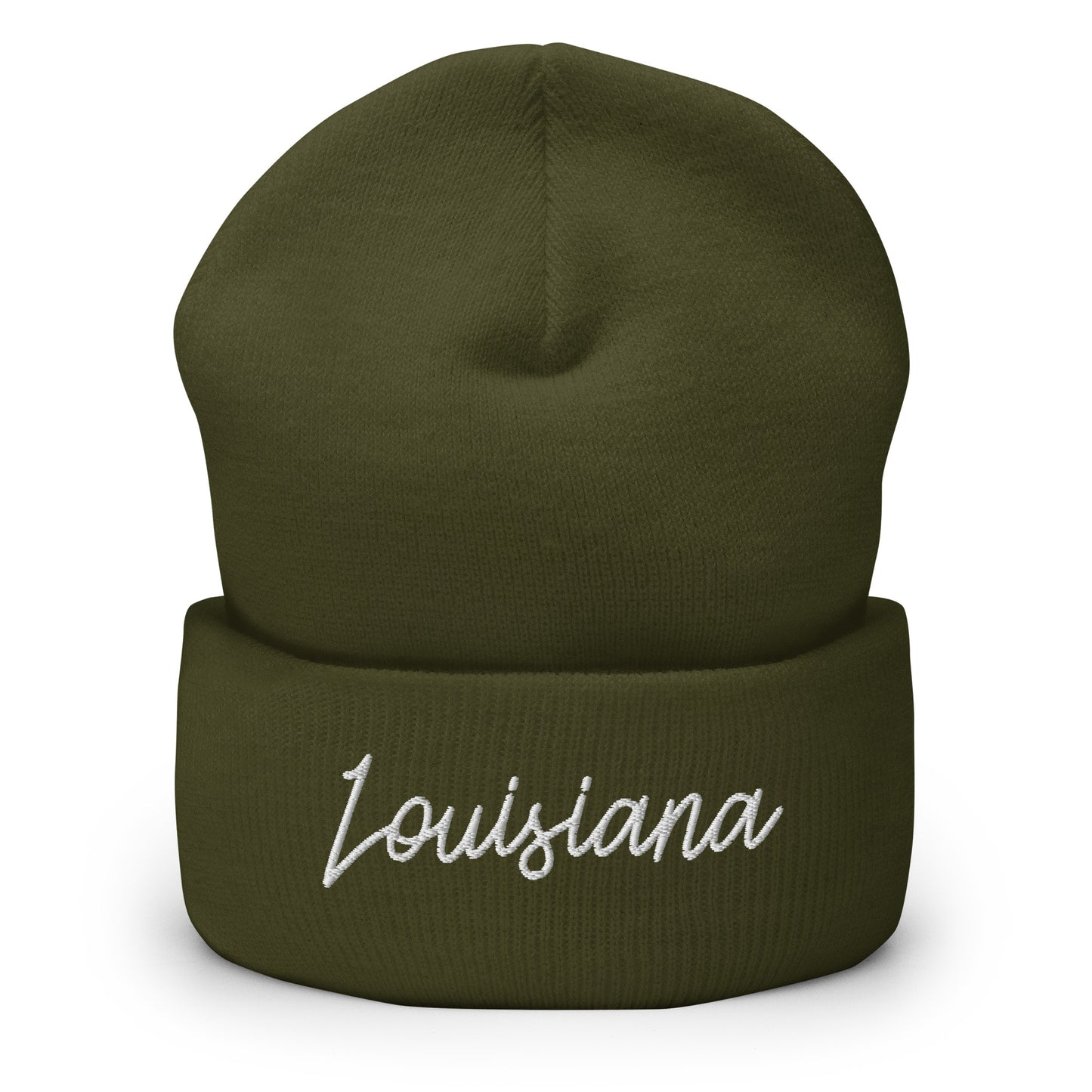 Louisiana Retro Script Cuffed Beanie Hat
