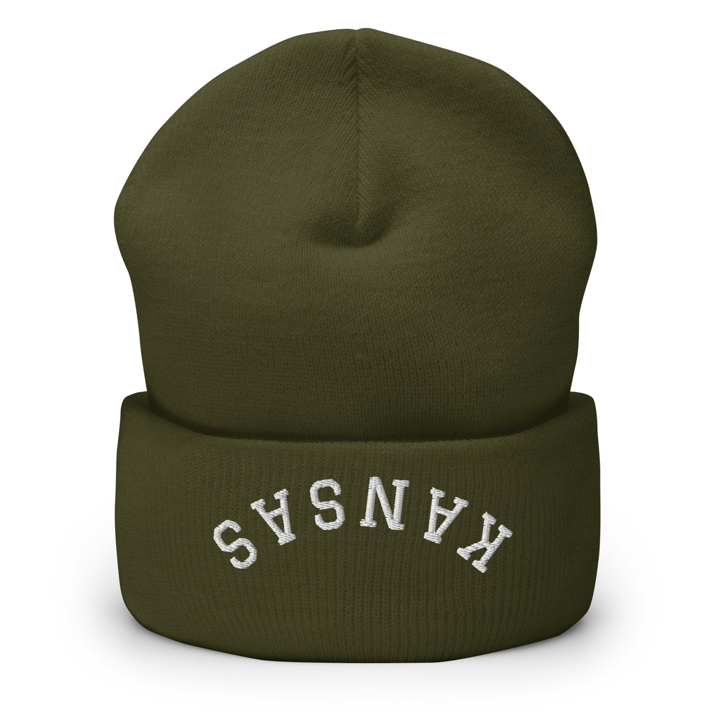 Kansas Upside Down Arch Cuffed Beanie Hat