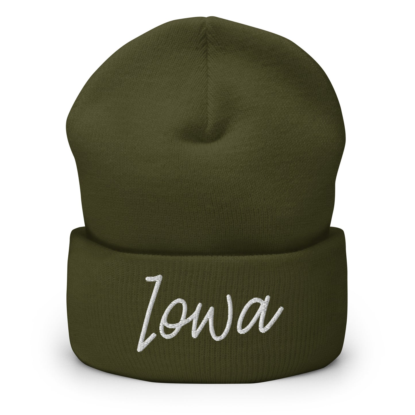Iowa Retro Script Cuffed Beanie Hat