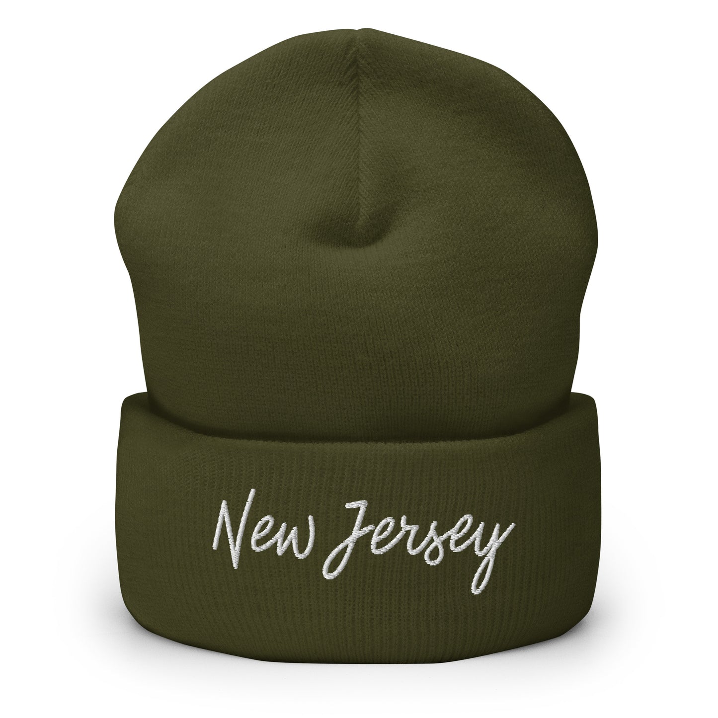 New Jersey Retro Script Cuffed Beanie Hat