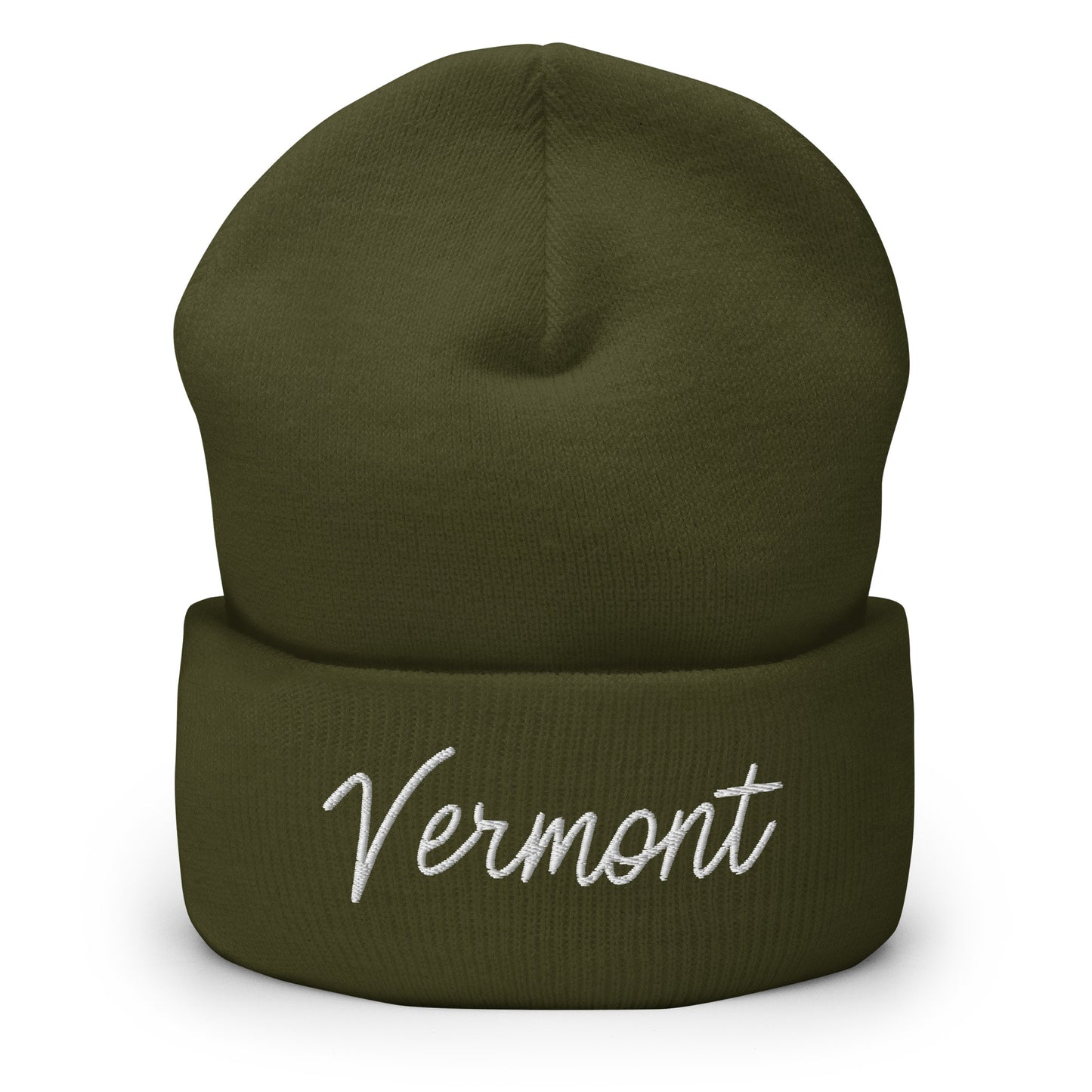 Vermont Retro Script Cuffed Beanie Hat