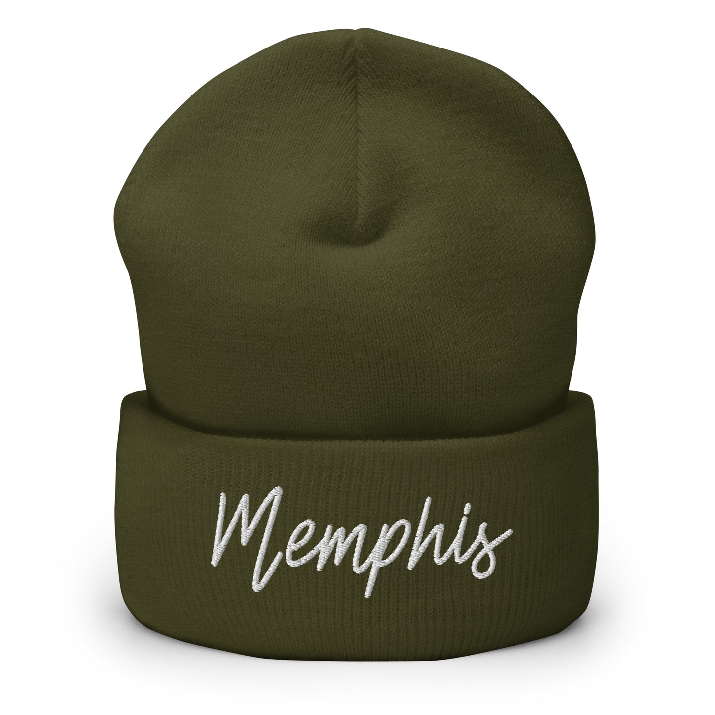 Memphis Retro Script Cuffed Beanie Hat