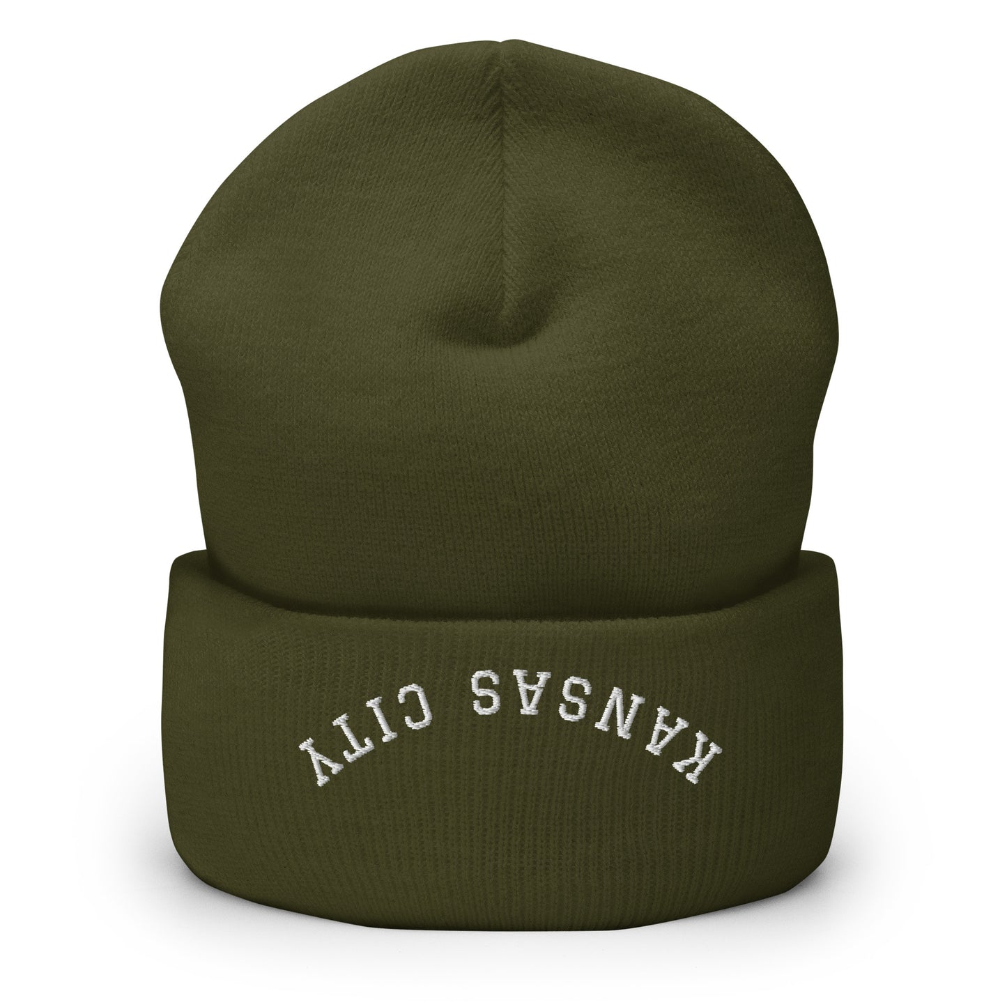 Kansas City Upside Down Arch Cuffed Beanie Hat