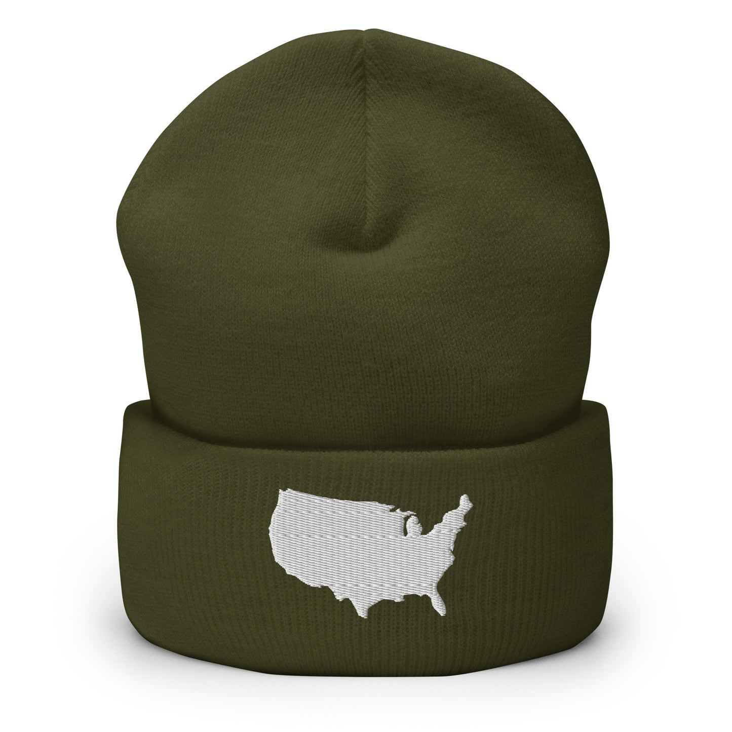 United States USA Silhouette Cuffed Beanie Hat