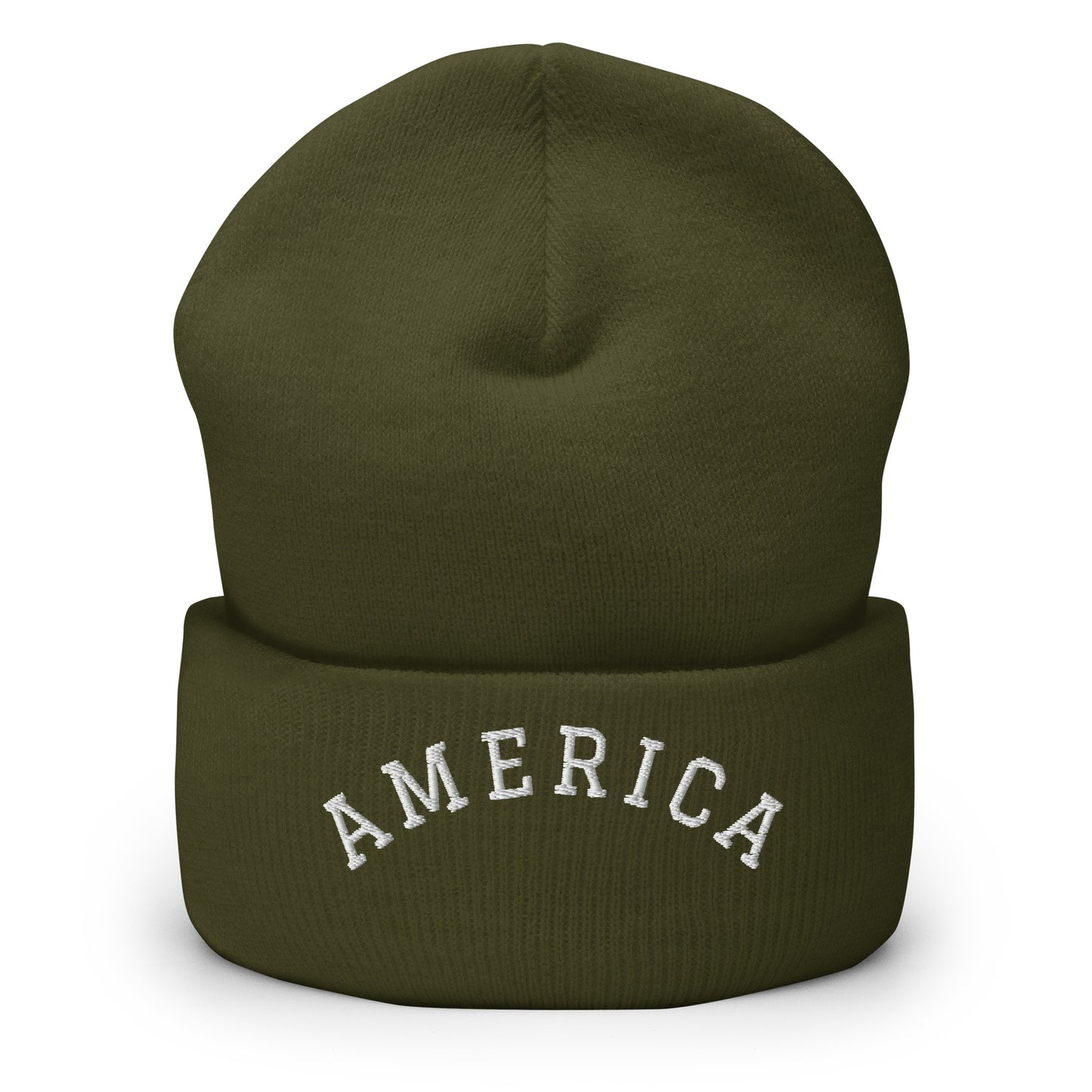 United States USA "America" Arch Cuffed Beanie Hat