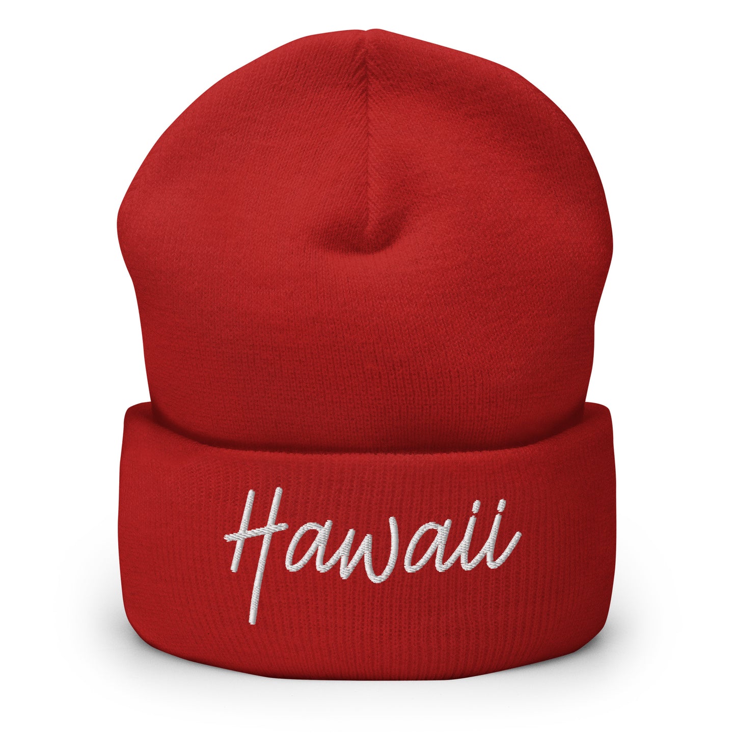 Hawaii Retro Script Cuffed Beanie Hat