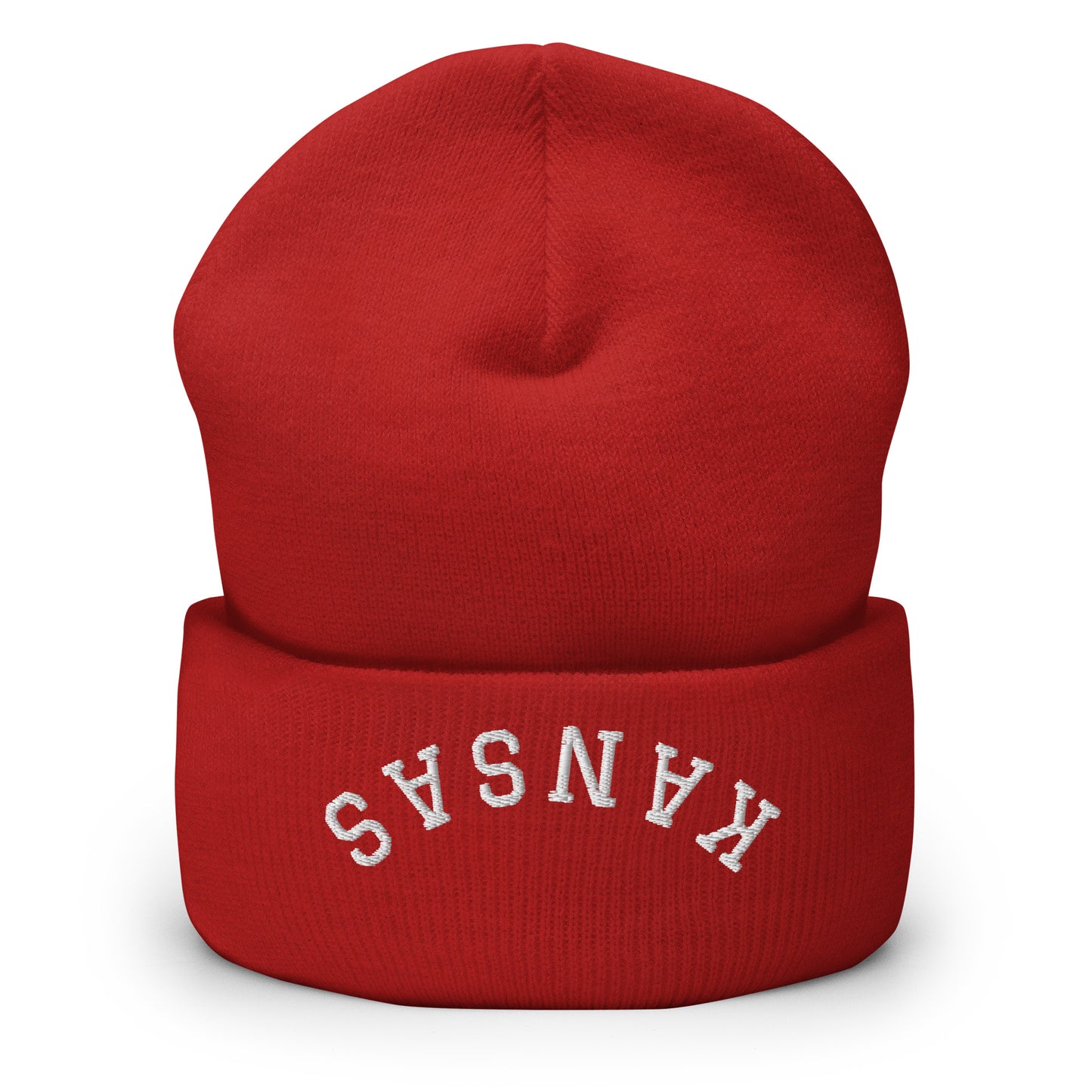 Kansas Upside Down Arch Cuffed Beanie Hat