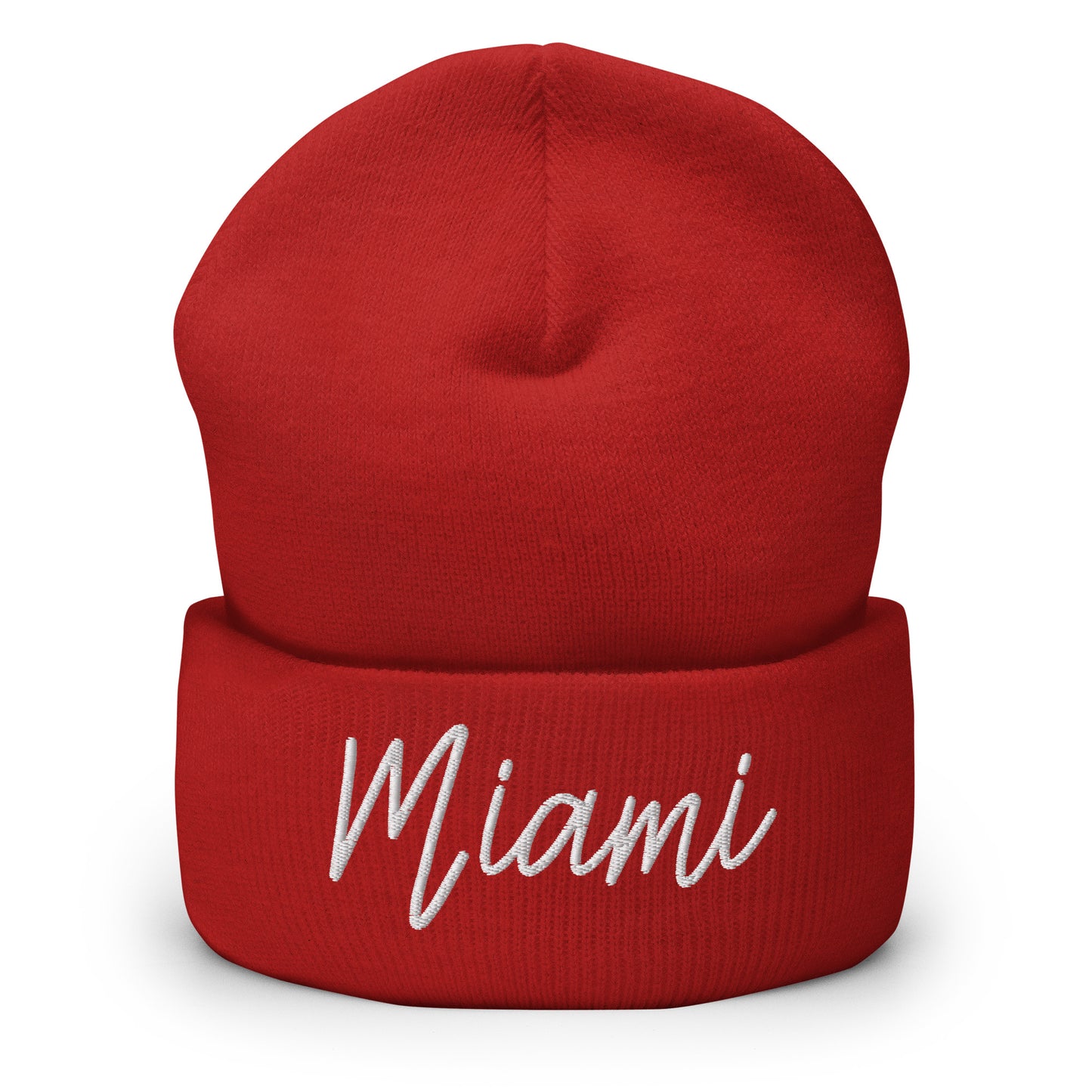 Miami Retro Script Cuffed Beanie Hat