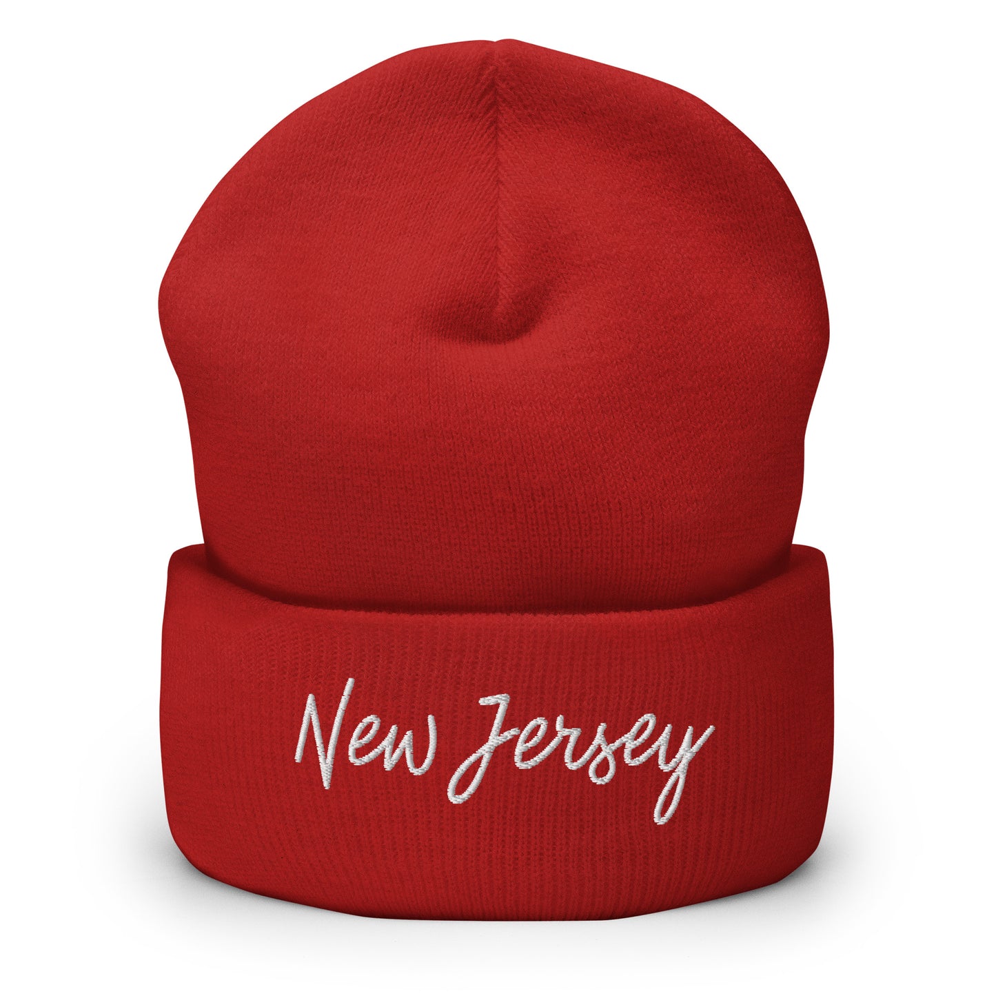 New Jersey Retro Script Cuffed Beanie Hat