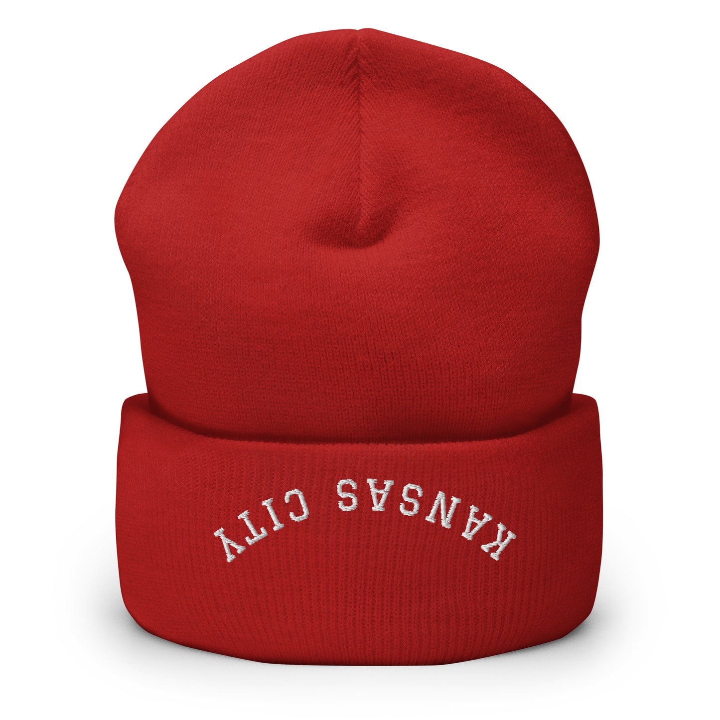 Kansas City Upside Down Arch Cuffed Beanie Hat