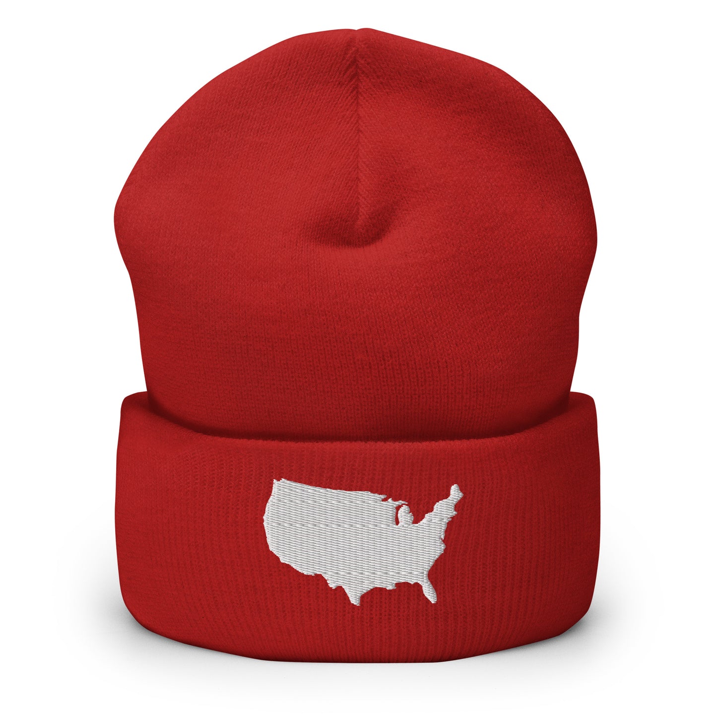 United States USA Silhouette Cuffed Beanie Hat