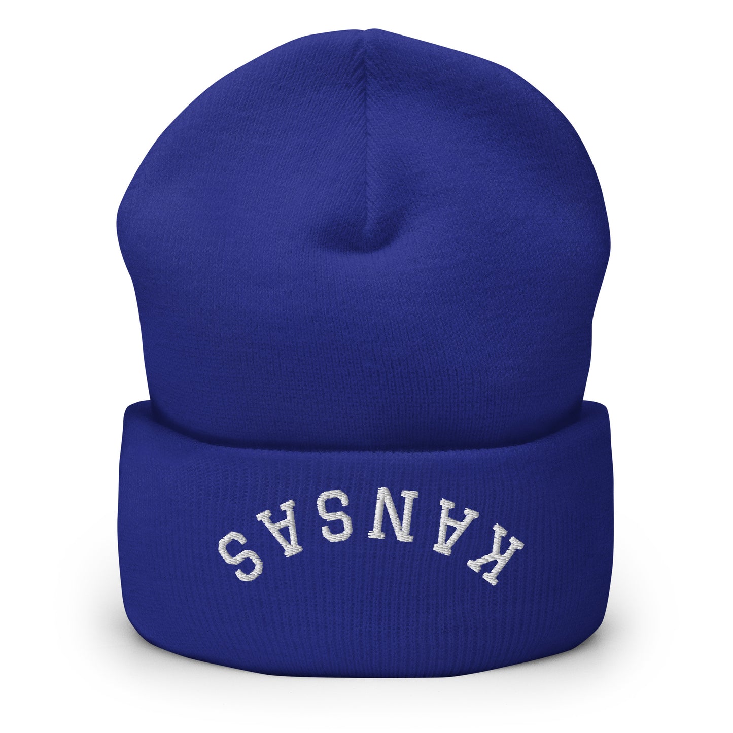 Kansas Upside Down Arch Cuffed Beanie Hat