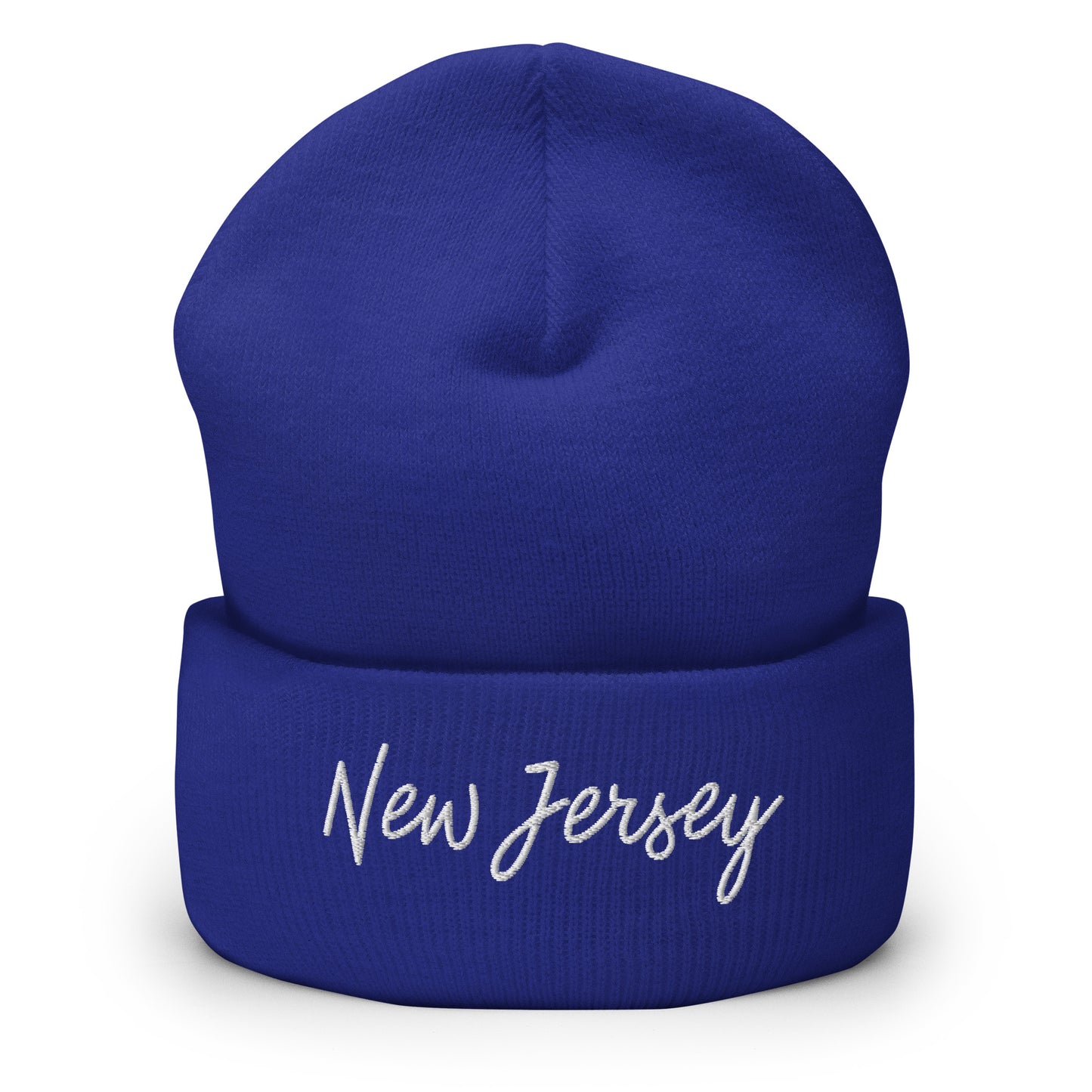 New Jersey Retro Script Cuffed Beanie Hat