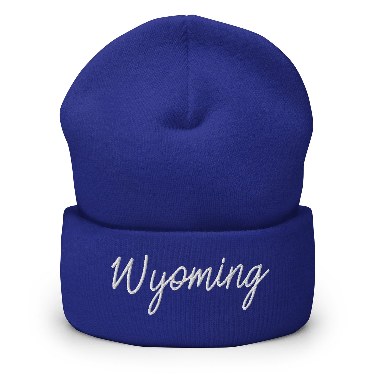 Wyoming Retro Script Cuffed Beanie Hat