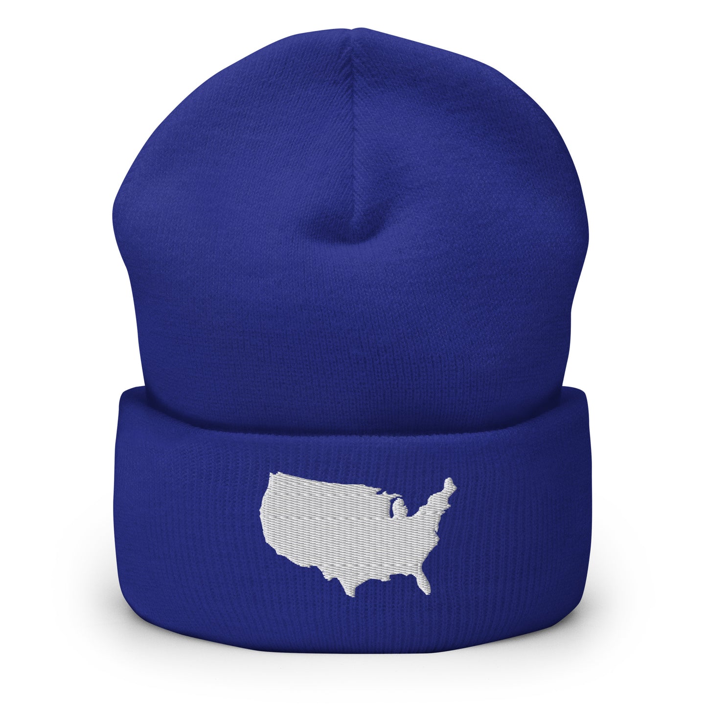 United States USA Silhouette Cuffed Beanie Hat