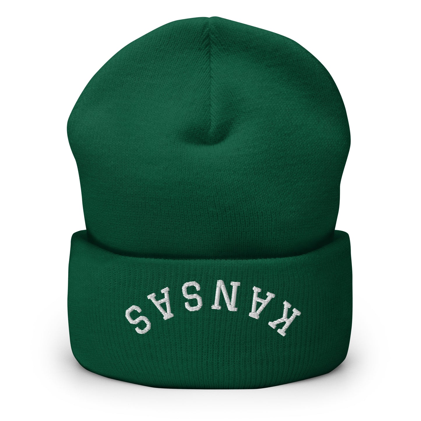 Kansas Upside Down Arch Cuffed Beanie Hat