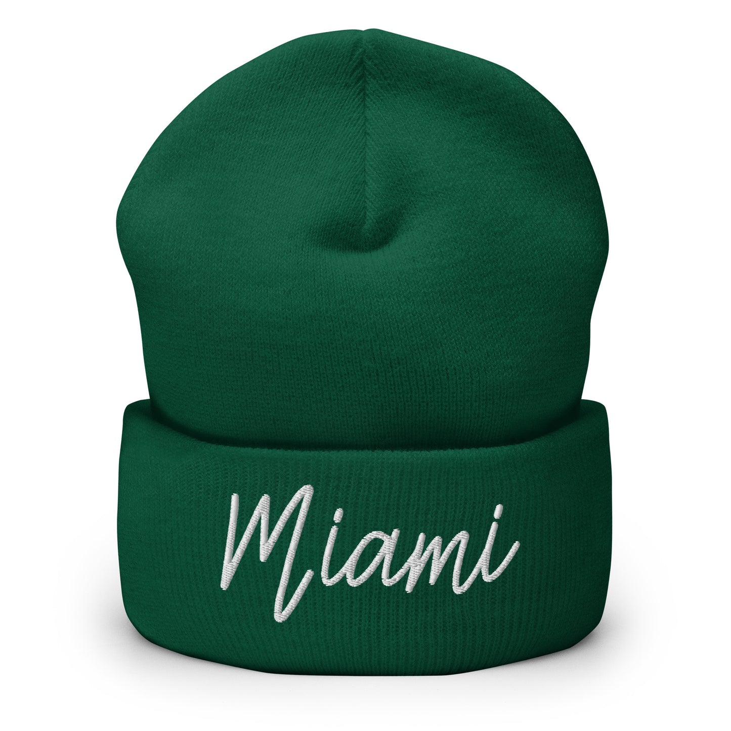 Miami Retro Script Cuffed Beanie Hat