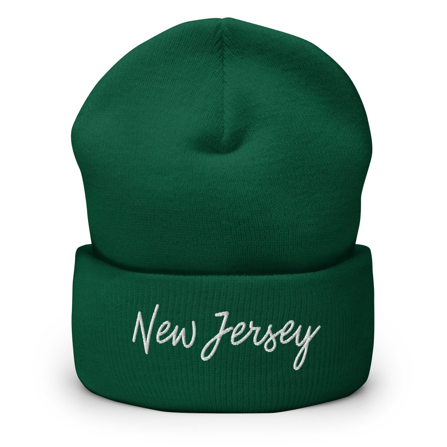 New Jersey Retro Script Cuffed Beanie Hat