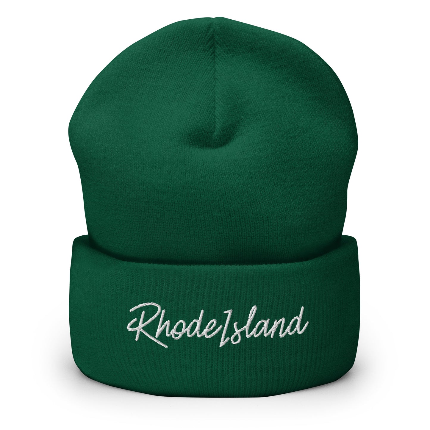 Rhode Island Retro Script Cuffed Beanie Hat