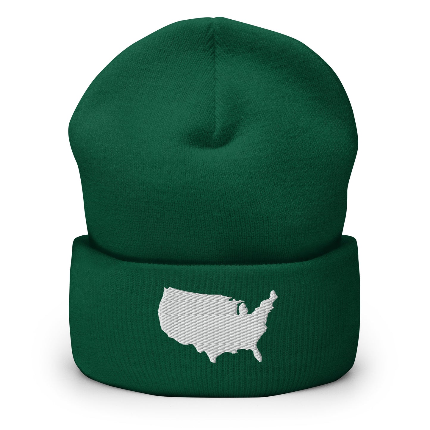 United States USA Silhouette Cuffed Beanie Hat