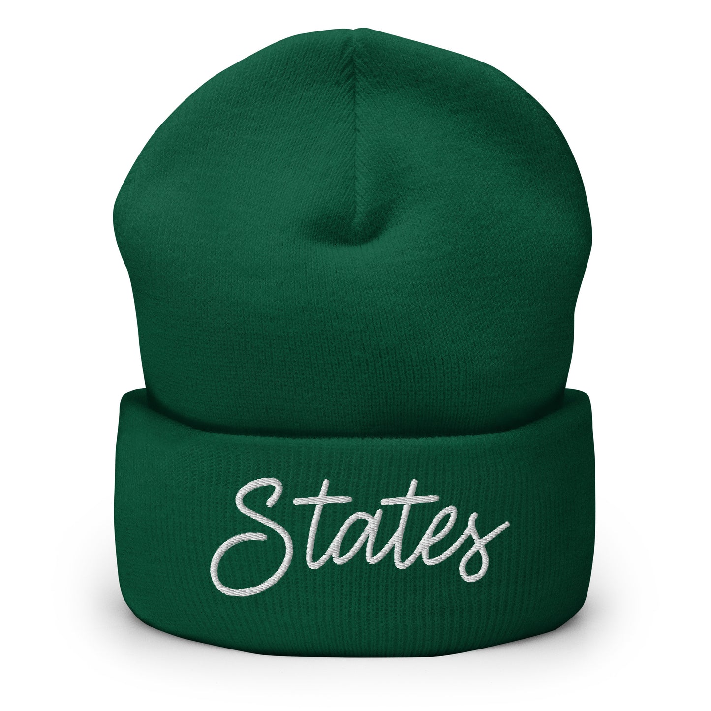 United States USA "States" Retro Script Cuffed Beanie Hat