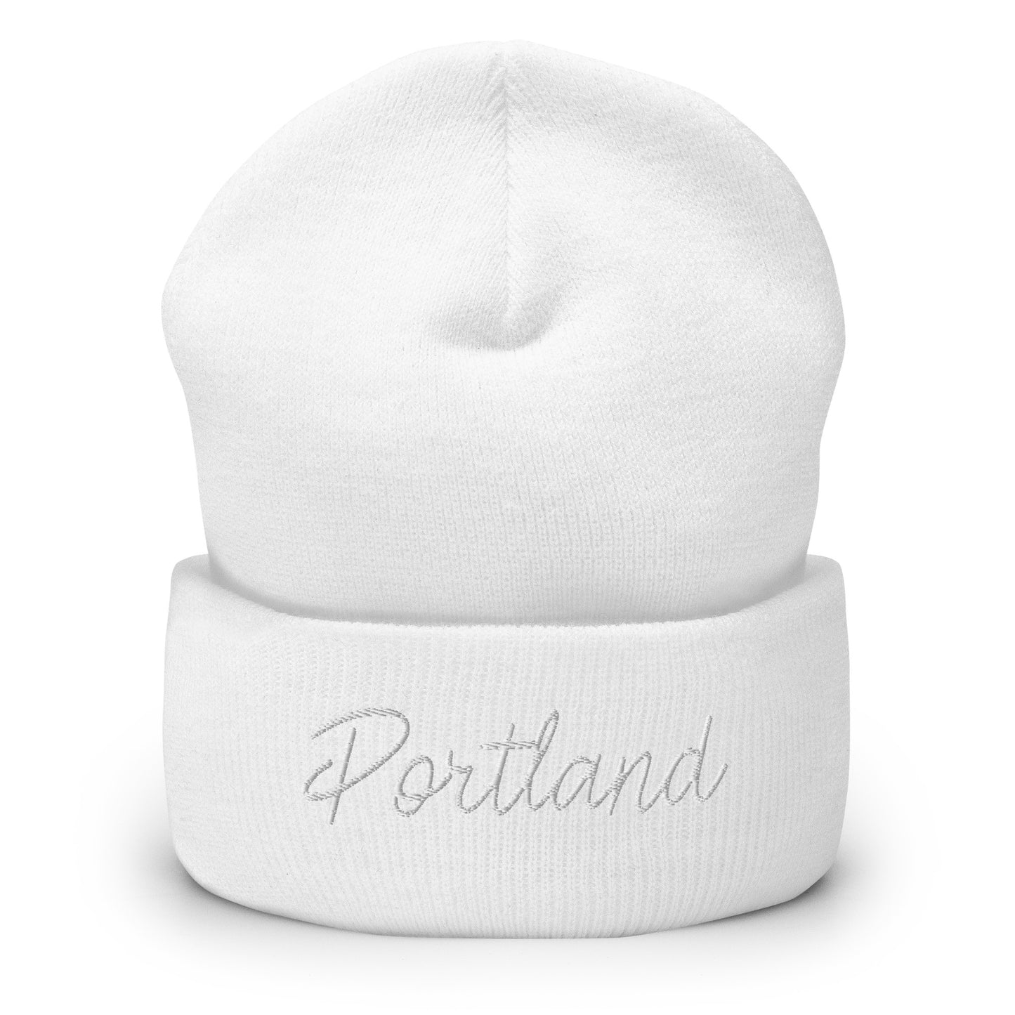 Portland Retro Script Cuffed Beanie Hat