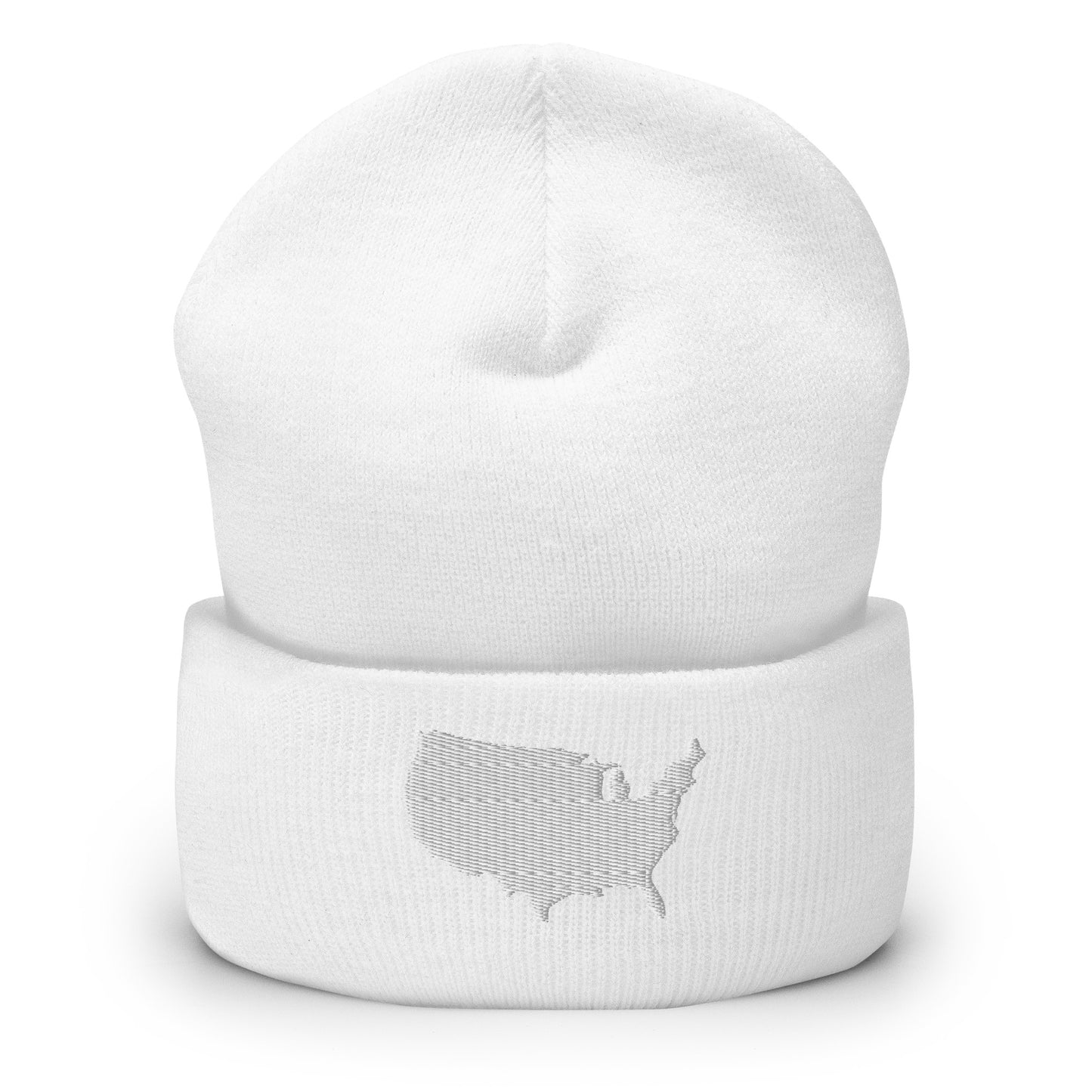 United States USA Silhouette Cuffed Beanie Hat