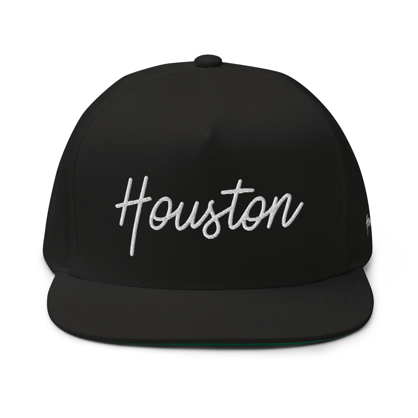 Houston Retro Script 5 Panel A-Frame Snapback Hat