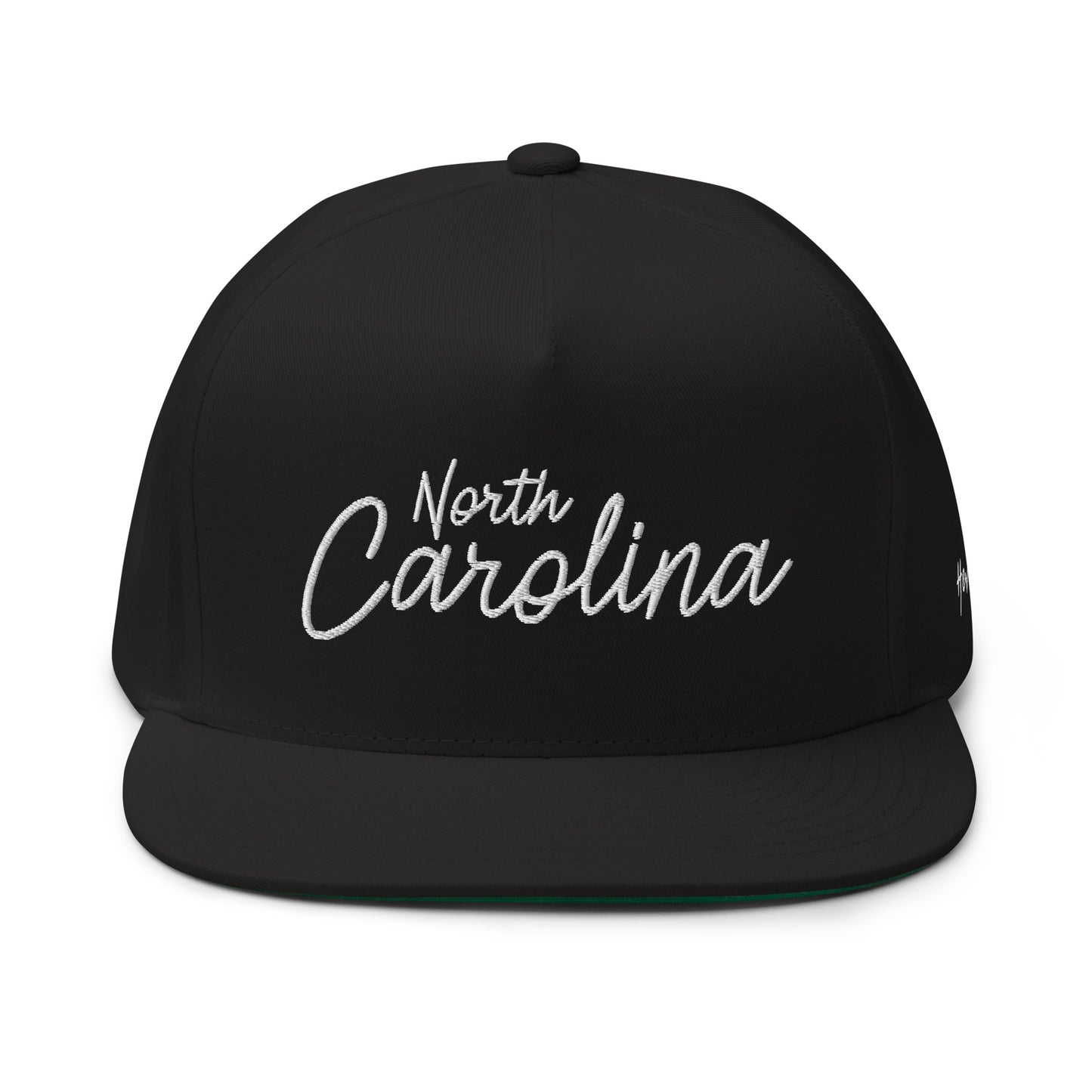 North Carolina Retro Script 5 Panel A-Frame Snapback Hat