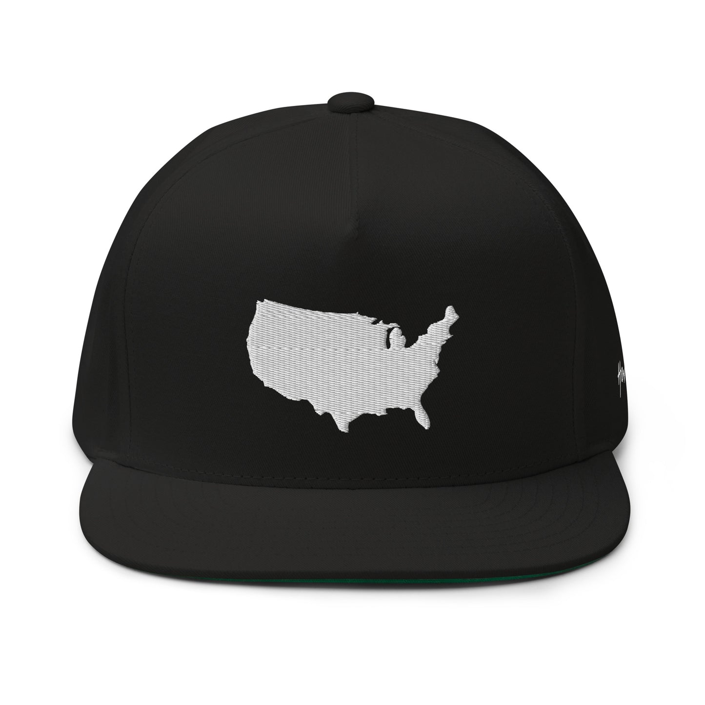 United States USA Silhouette 5 Panel A-Frame Snapback Hat