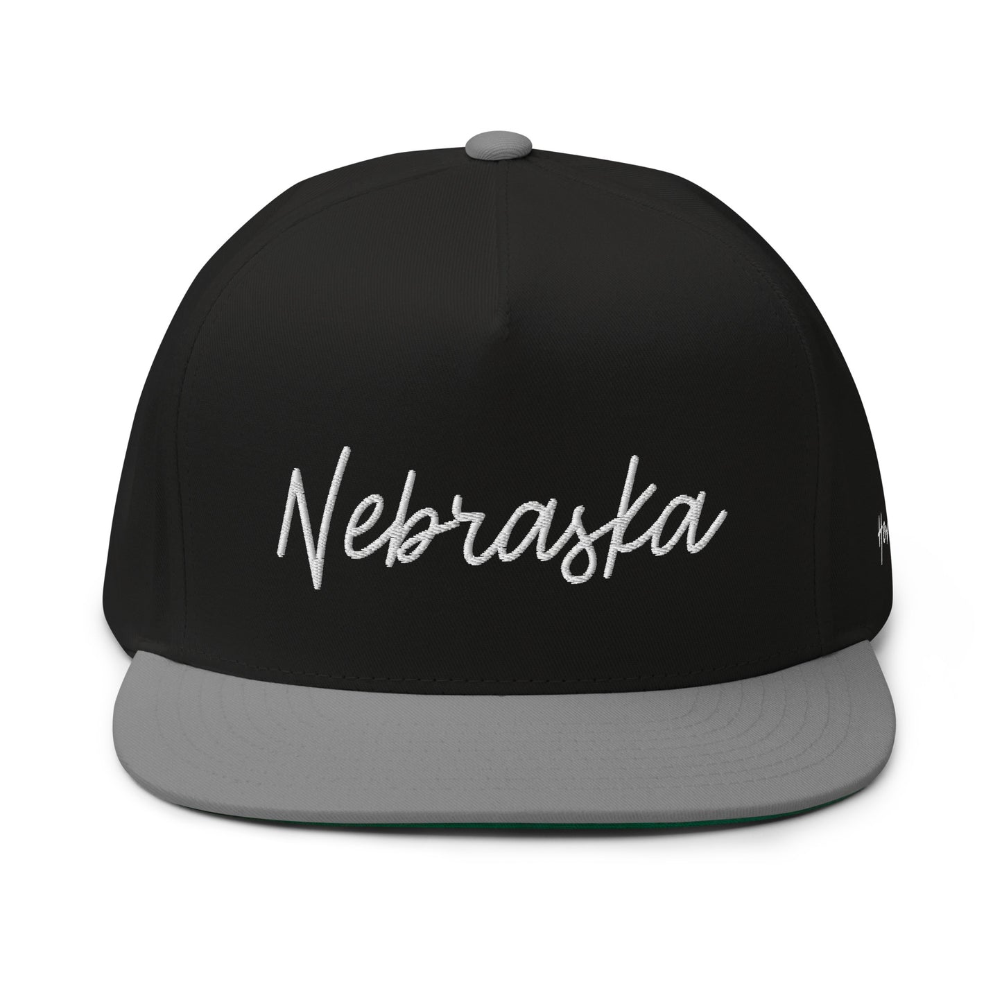 Nebraska Retro Script 5 Panel A-Frame Snapback Hat