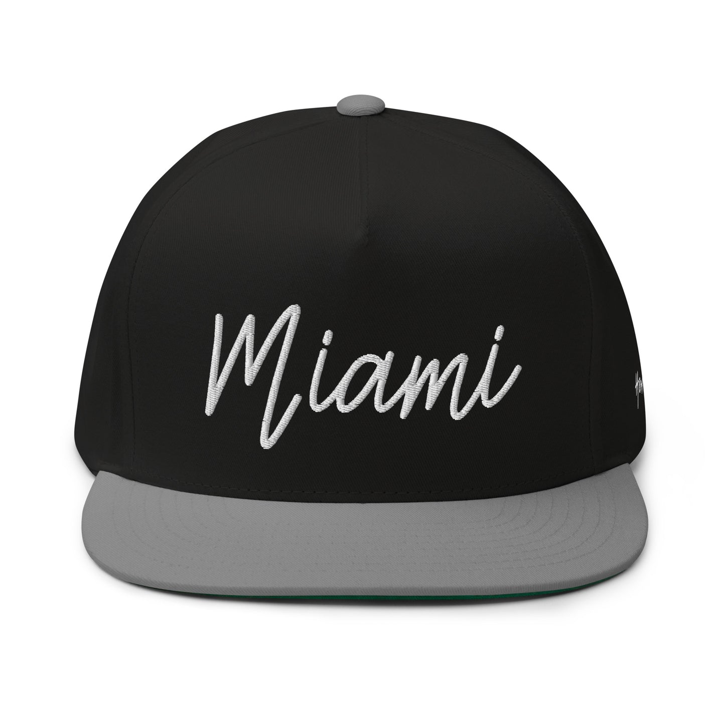Miami Retro Script 5 Panel A-Frame Snapback Hat