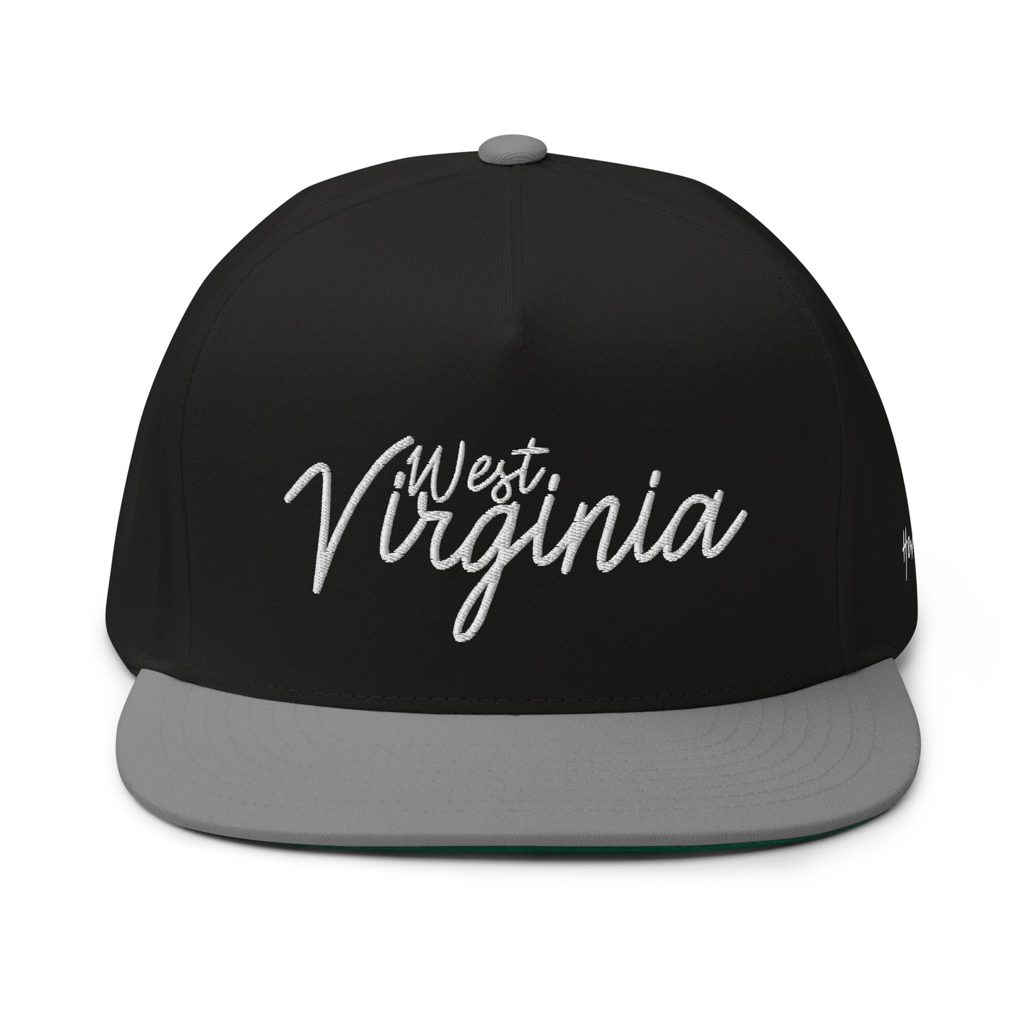 West Virginia Retro Script 5 Panel A-Frame Snapback Hat