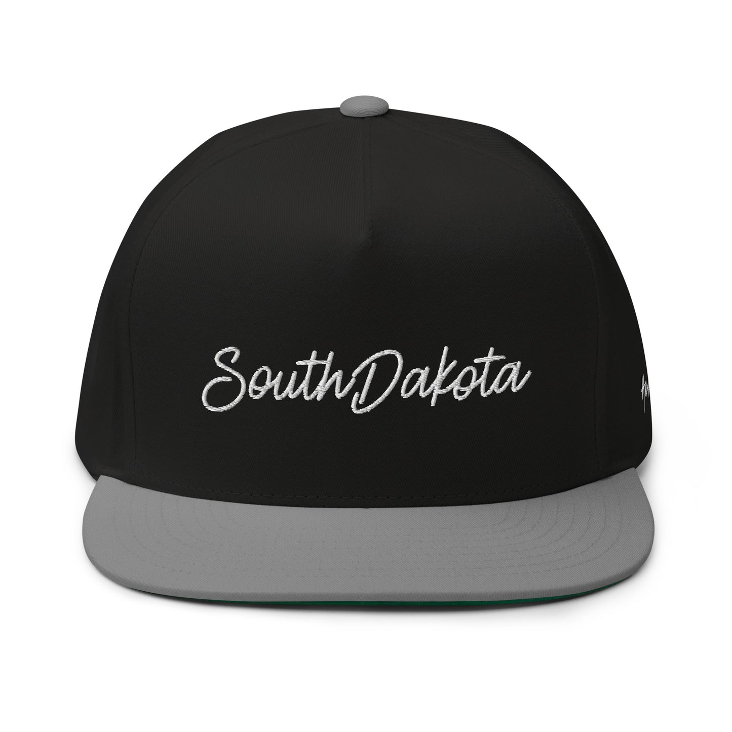 South Dakota Retro Script 5 Panel A-Frame Snapback Hat