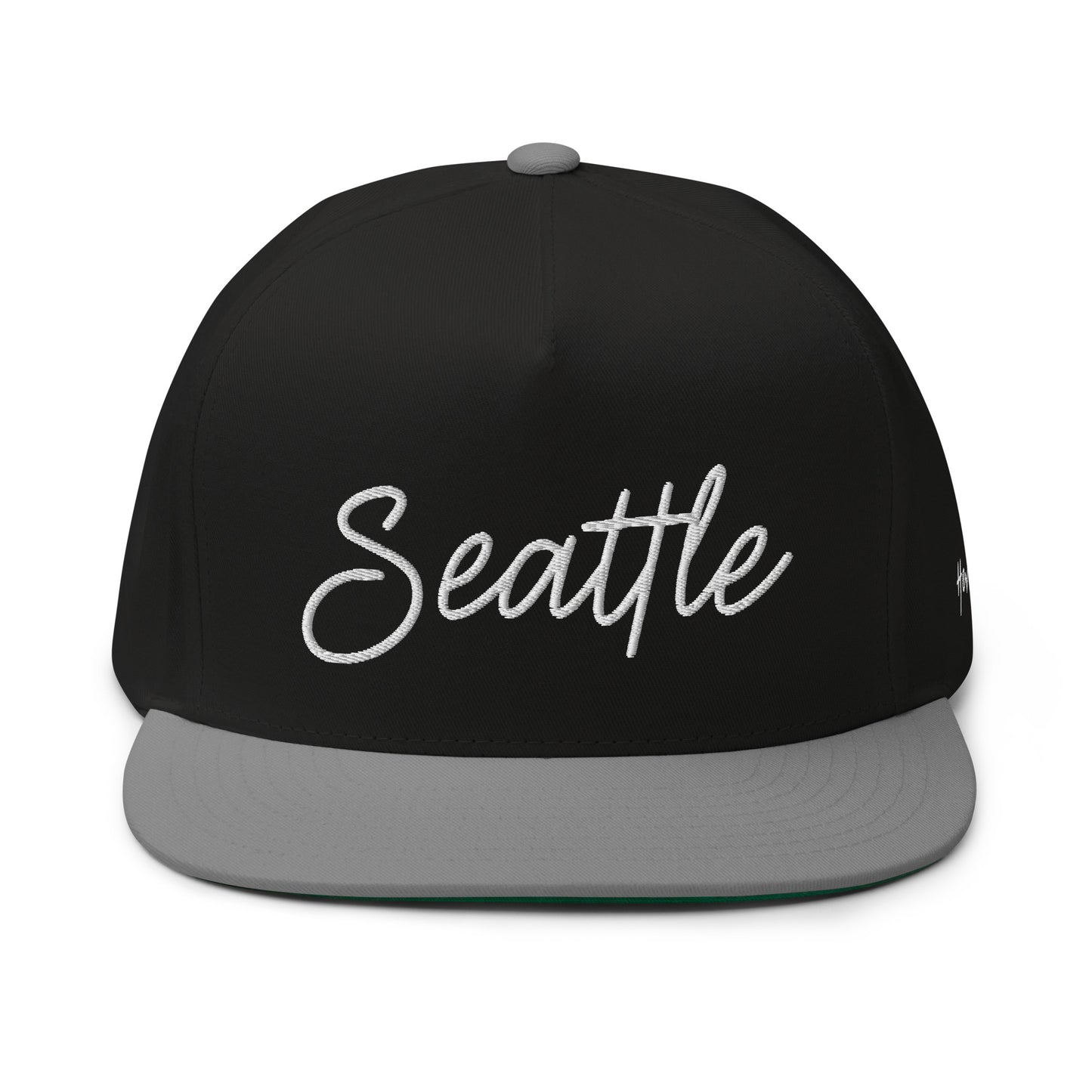 Seattle Retro Script 5 Panel A-Frame Snapback Hat