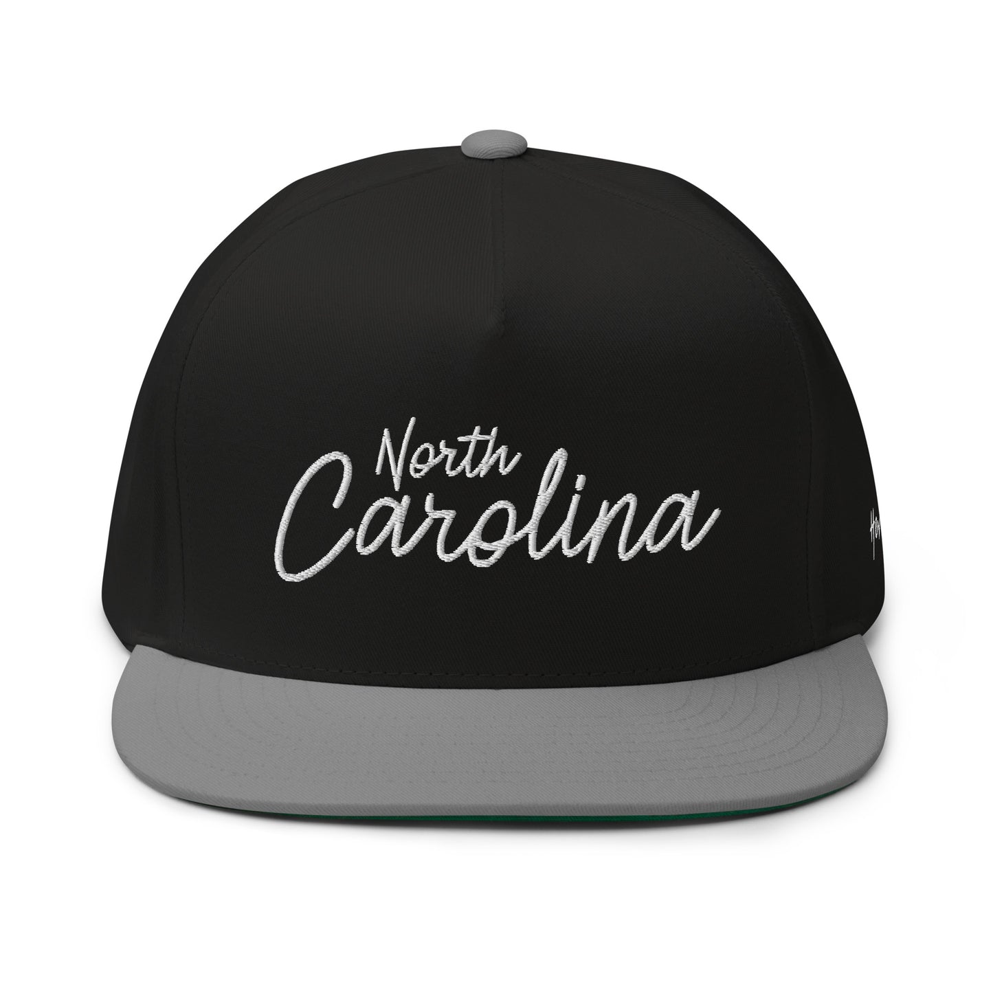 North Carolina Retro Script 5 Panel A-Frame Snapback Hat