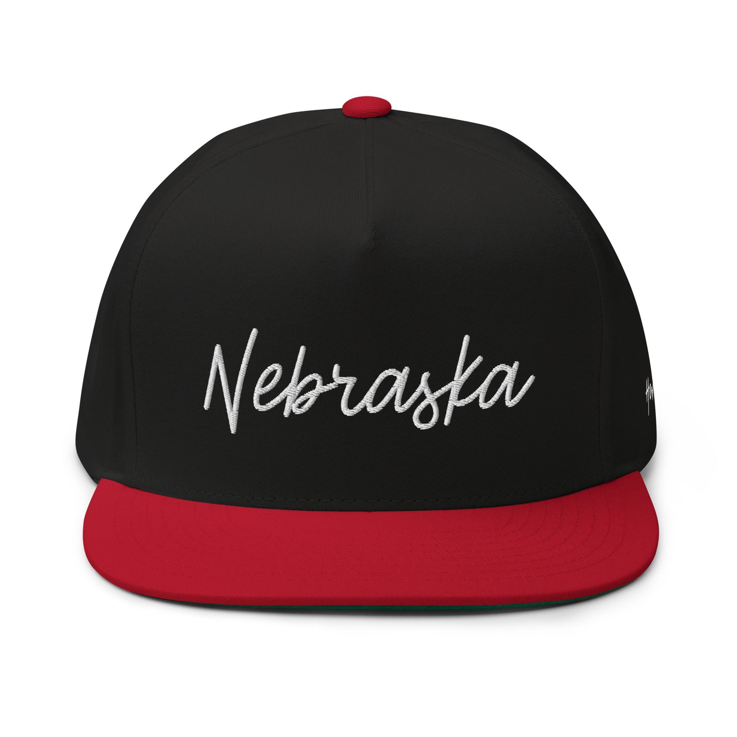 Nebraska Retro Script 5 Panel A-Frame Snapback Hat