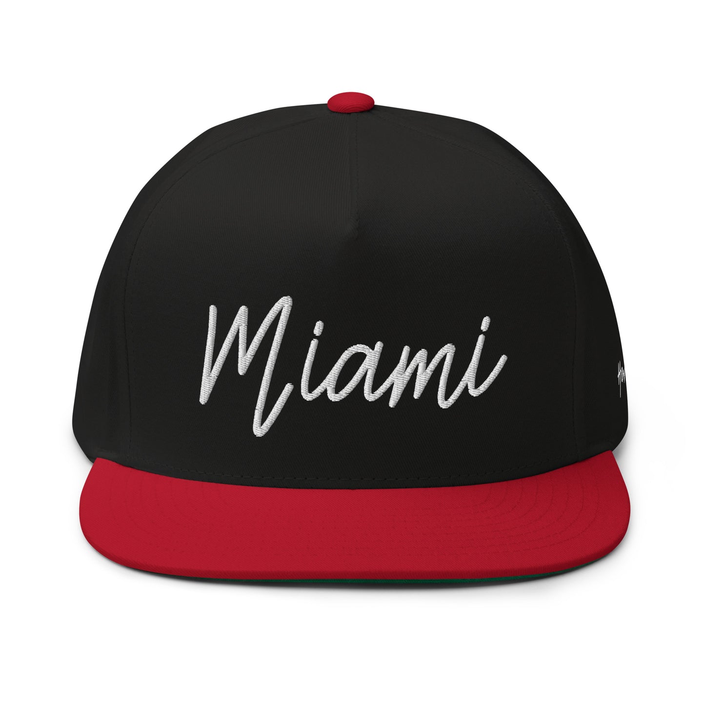 Miami Retro Script 5 Panel A-Frame Snapback Hat