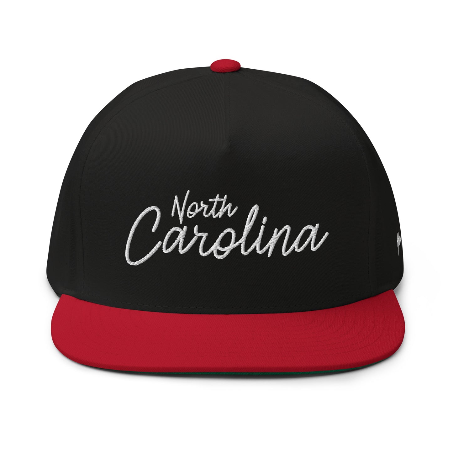 North Carolina Retro Script 5 Panel A-Frame Snapback Hat