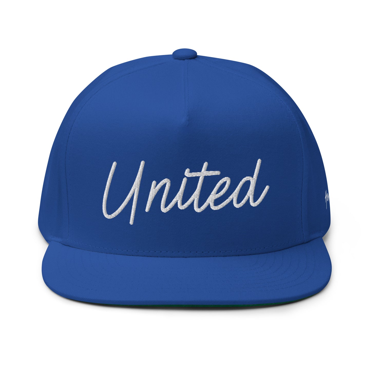 United States USA "United" Retro Script 5 Panel A-Frame Snapback Hat